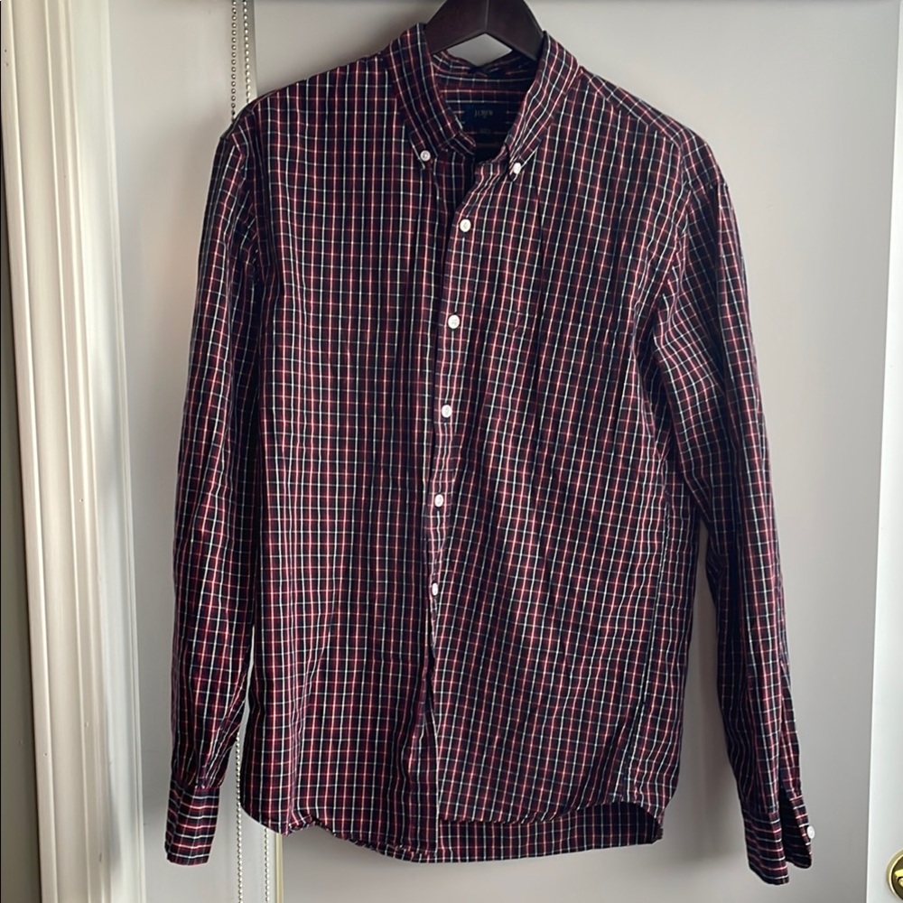 Men's Black and Red Checkered Shirt